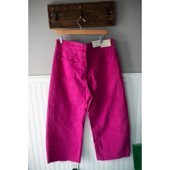 Citizens of Humanity Ayla Crop Raw-Hem Wide-Leg Jeans 32 Viola NEW - Picture 4 of 4